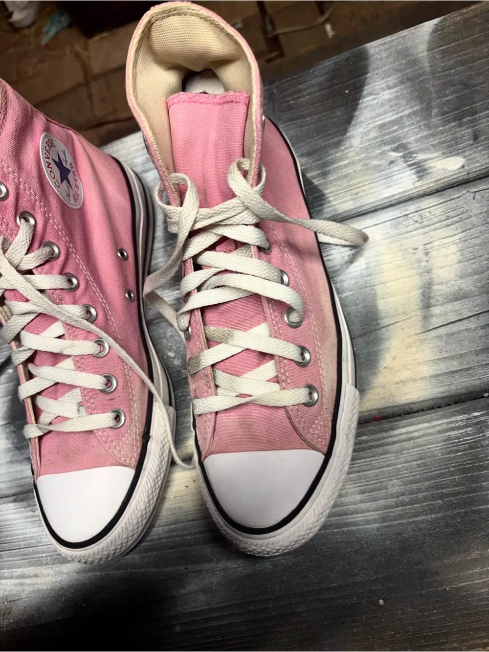 Pink Converse high top sneakers in US womens 9 #hightop #classic